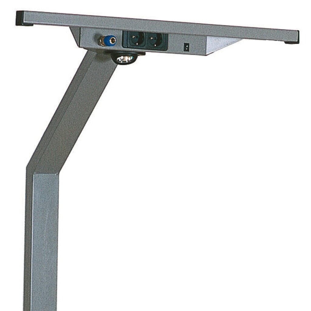 Statief met geïntegreerde lamp voor werkpleksysteem, 2 contactdozen Product afbeelding: Statief met geïntegreerde lamp voor werkpleksysteem, 2 contactdozen