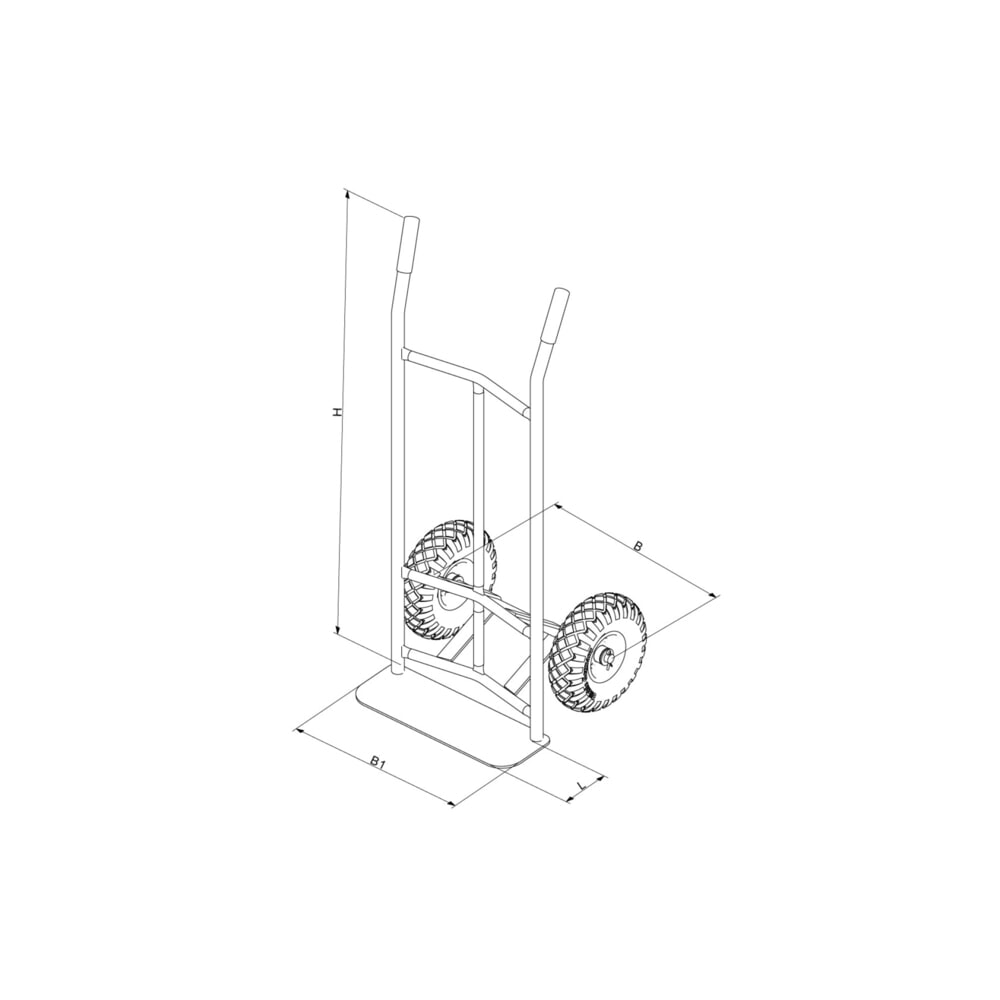 Productafbeelding nr. 2: Steekwagen Eichinger®, 300 kg, luchtband 260/85, antracietgrijs