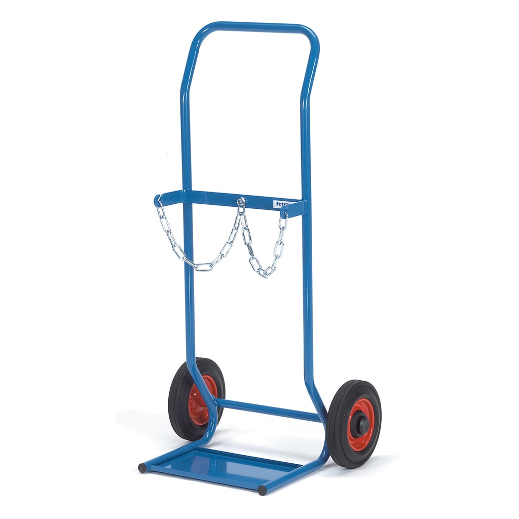 Steekwagen fetra® voor stalen flessen, voor 2 stalen flessen van 10 liter, volrubber banden Product afbeelding: Steekwagen fetra® voor stalen flessen, voor 2 stalen flessen van 10 liter, volrubber banden