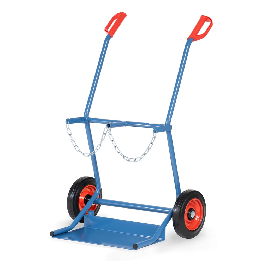 Product afbeelding: Steekwagen fetra® voor stalen flessen, voor 2 stalen flessen van 20 liter, volrubber banden