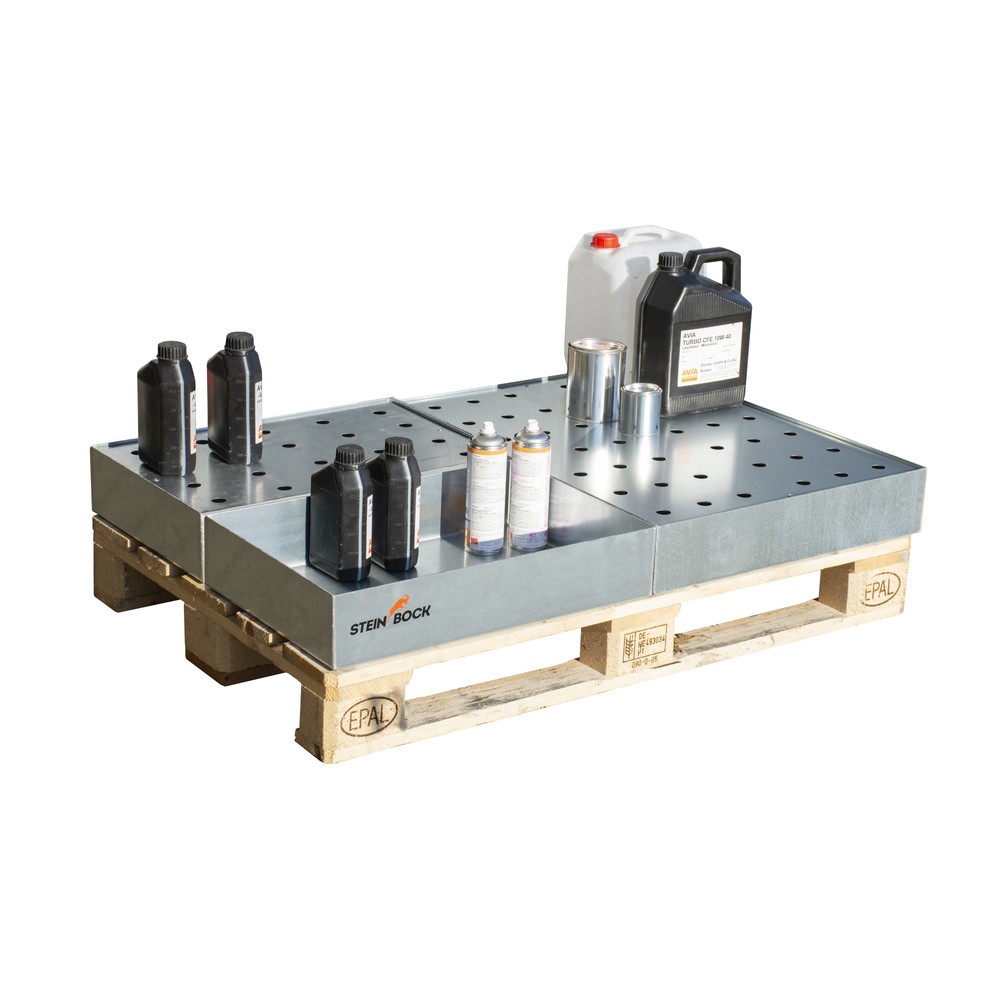 Productafbeelding nr. 2: Steinbock® lekbak voor palletten en kleine verpakkingen van staal, verzinkt, hxbxd 120 x 600 x 400 mm, opvangvolume 22 liter