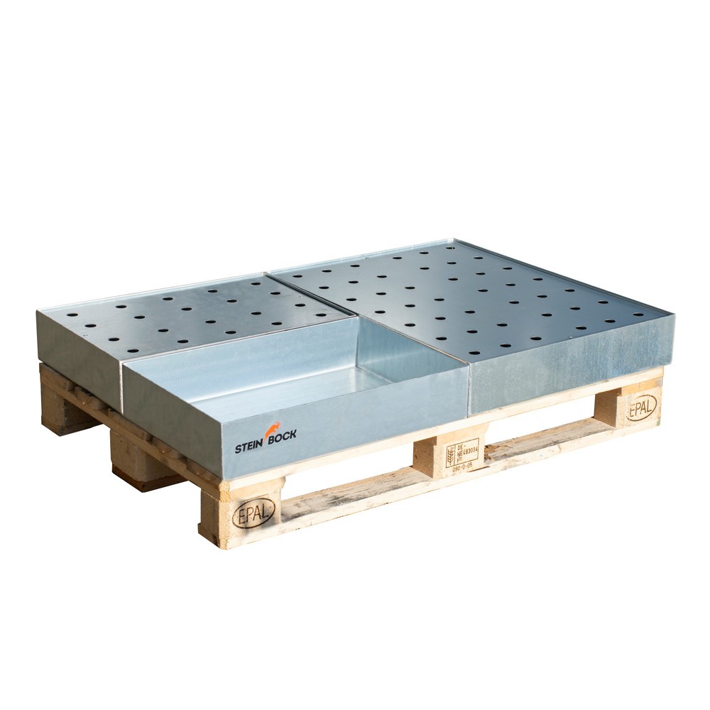 Productafbeelding nr. 3: Steinbock® lekbak voor palletten en kleine verpakkingen van staal, verzinkt, hxbxd 120 x 600 x 400 mm, opvangvolume 22 liter