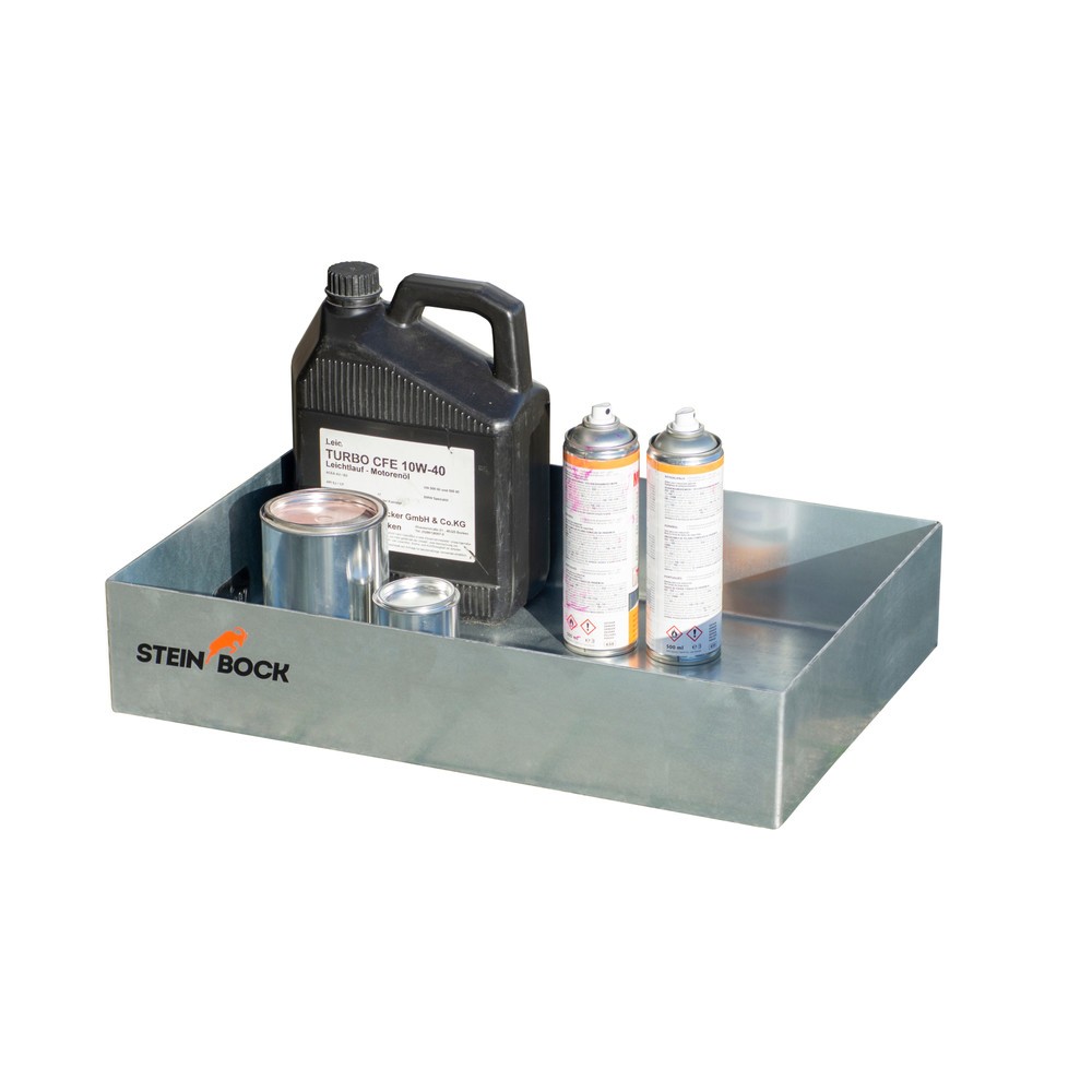 Productafbeelding nr. 4: Steinbock® lekbak voor palletten en kleine verpakkingen van staal, verzinkt, hxbxd 120 x 600 x 400 mm, opvangvolume 22 liter