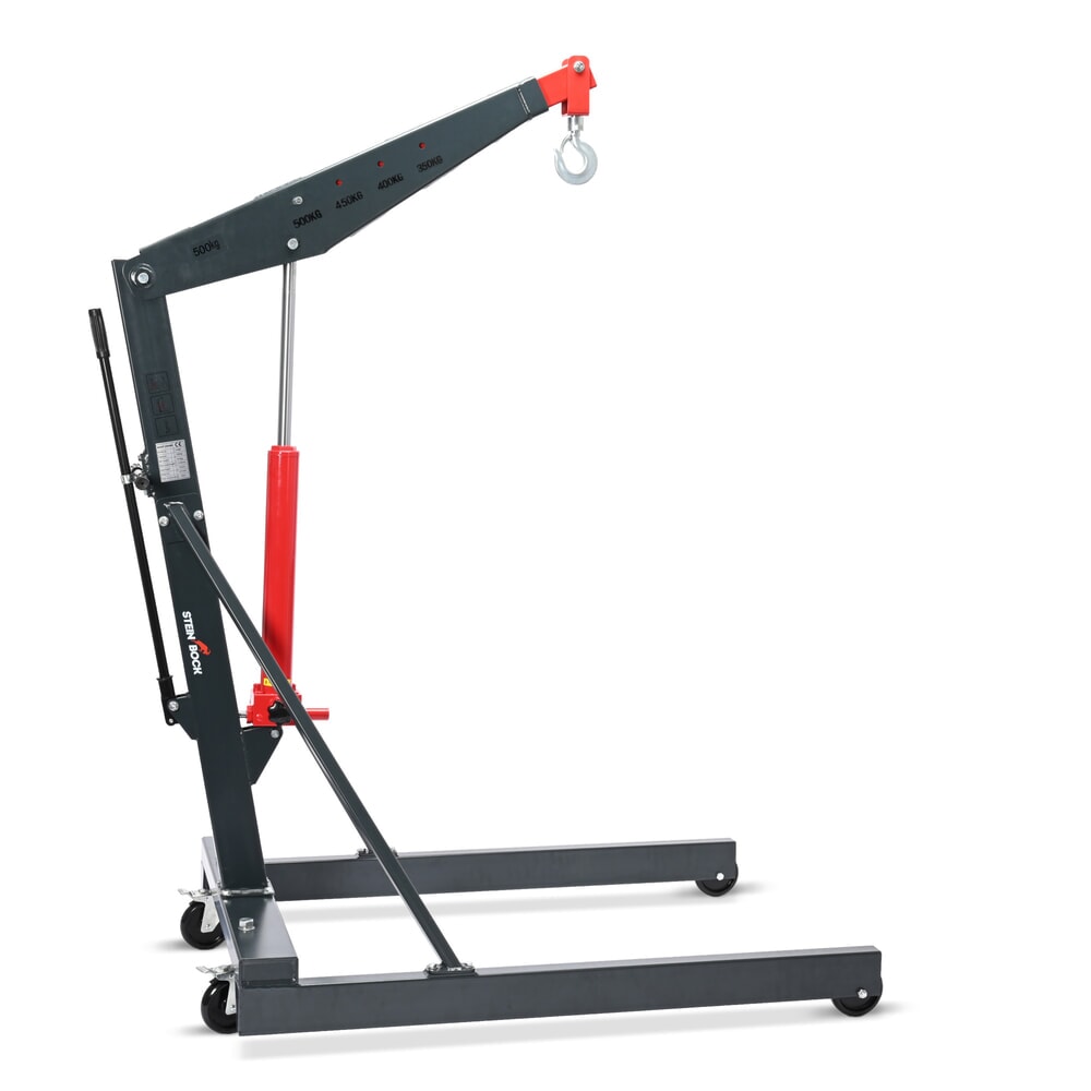 Product afbeelding: Werkplaatskraan met parallelle wielarmen Steinbock®, tweewegpomp, draagvermogen 500 kg