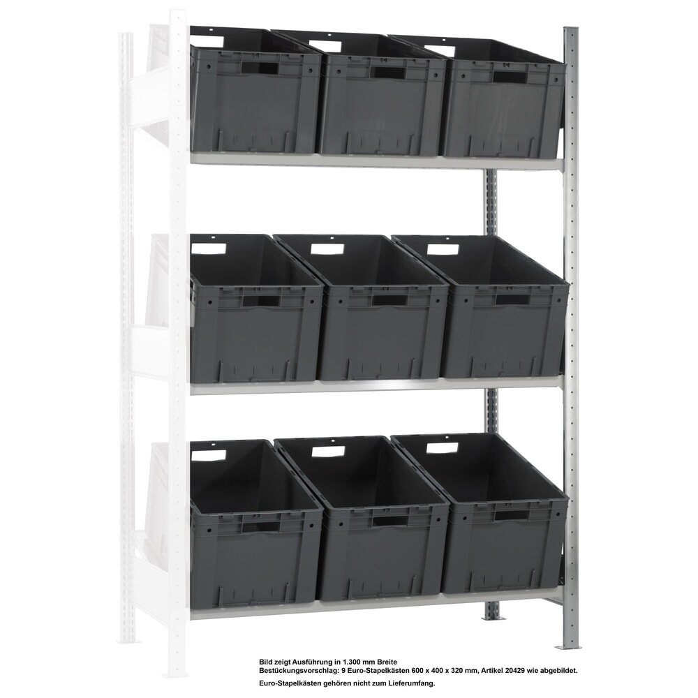 Product afbeelding: Rek met schuine legborden SCHULTE, aanbouwelement MULTIplus 150, 2.000 x 1.000 x 600 mm