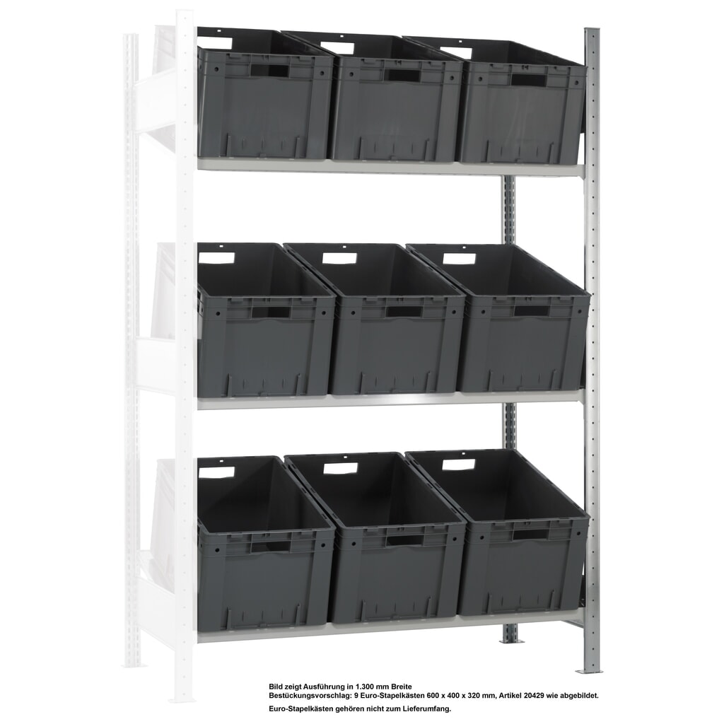 Product afbeelding: Rek met schuine legborden SCHULTE, aanbouwelement MULTIplus 150, 2.000 x 1.000 x 600 mm