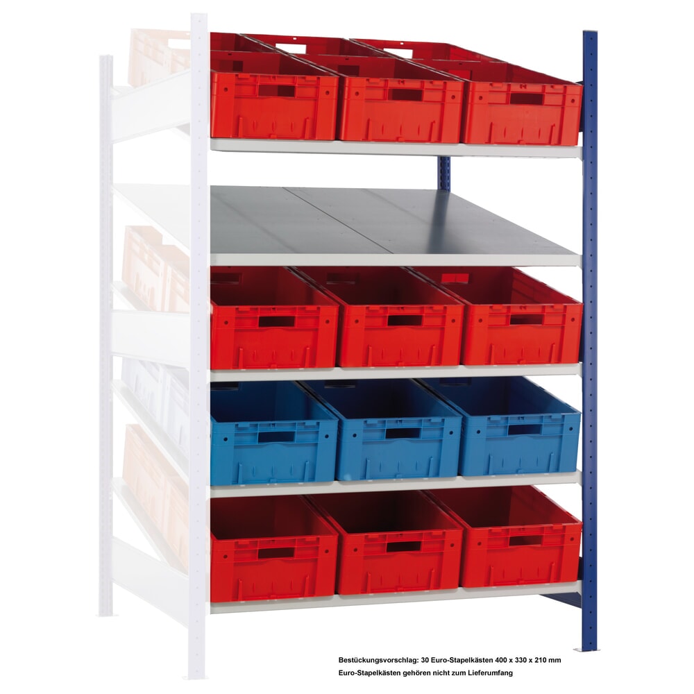 Product afbeelding: Rek met schuine legborden SCHULTE, aanbouwelement MULTIplus 150, 2.000 x 1.300 x 1.200 mm
