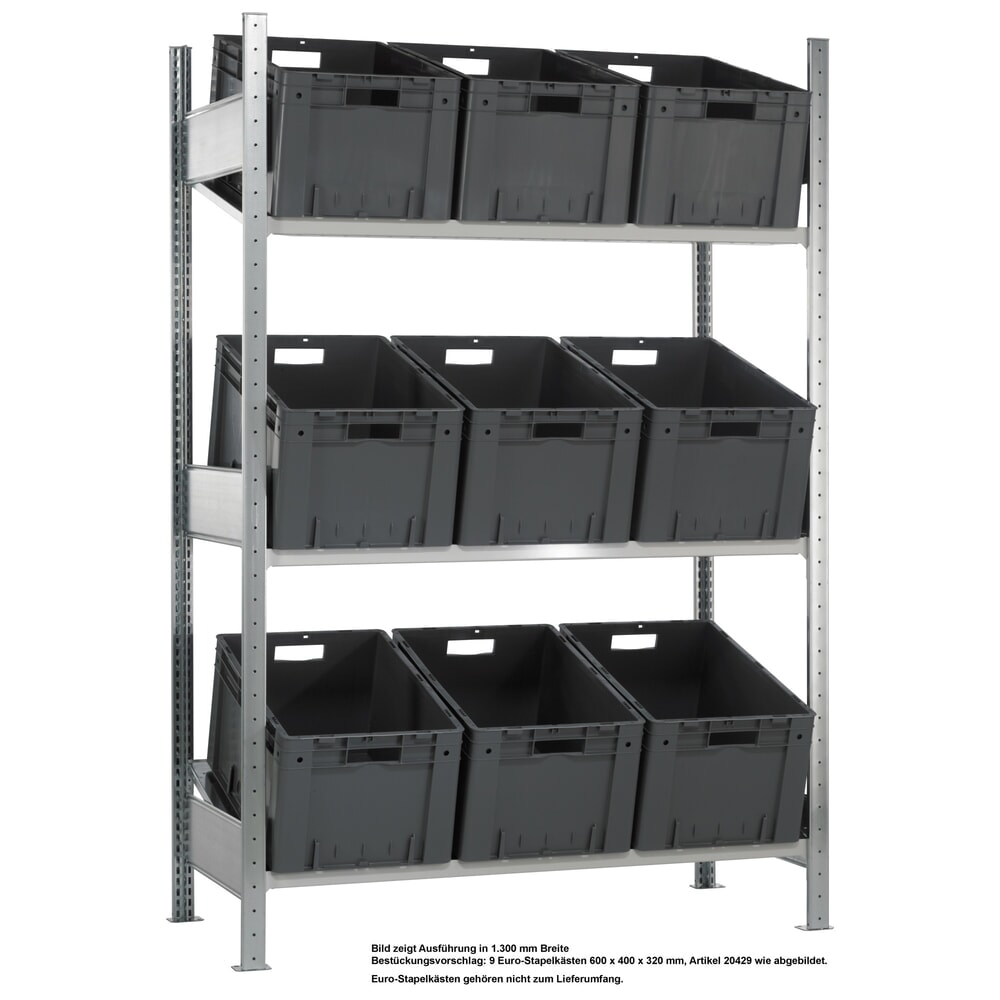 Product afbeelding: Rek met schuine legborden SCHULTE, basiselement MULTIplus 150, 2.000 x 1.000 x 600 mm