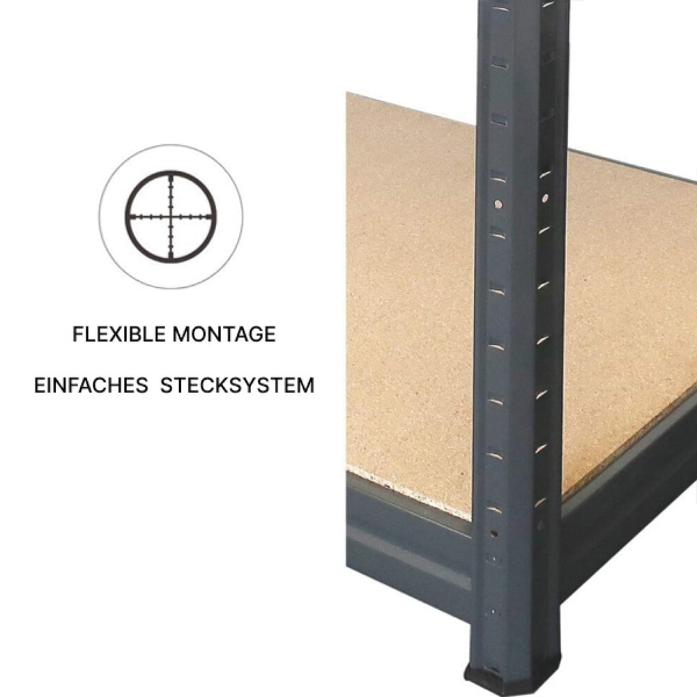Productafbeelding nr. 4: Rek voor zware lasten HEMMDAL type L, grafietgrijs - 177 x 160 x 60 cm - tot 2.400 kg