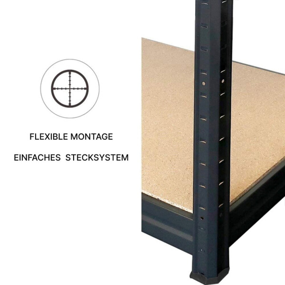 Productafbeelding nr. 4: Rek voor zware lasten HEMMDAL type XS, zwart - 180 x 75 x 35 cm - tot 750 kg