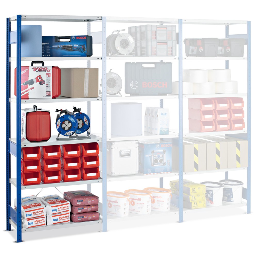 Product afbeelding: Legbordrek SCHULTE, AE, VL 150 kg, gentiaanblauw / lichtgrijs, hxbxd 2.000 x 1.000 x 400 mm