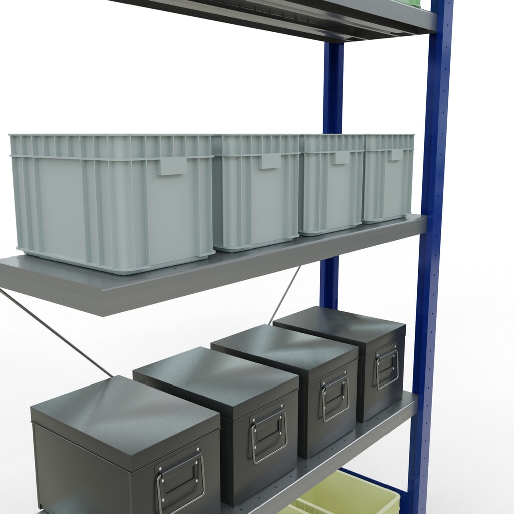 Legbordrek SCHULTE inhaakmontage, aanbouwelement, schapbelasting 330 kg, gentiaanblauw/verzinkt, h x b x d 2.000 x 1.000 x 300 mm Productafbeelding nr. 4: Legbordrek SCHULTE inhaakmontage, aanbouwelement, schapbelasting 330 kg, gentiaanblauw/verzinkt, h x b x d 2.000 x 1.000 x 300 mm