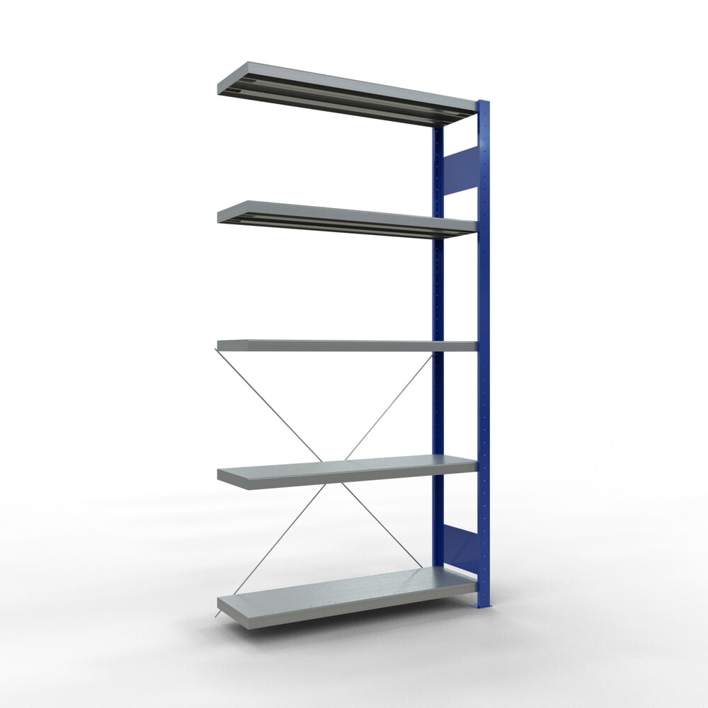 Product afbeelding: Legbordrek SCHULTE inhaakmontage, aanbouwelement, schapbelasting 330 kg, gentiaanblauw/verzinkt, h x b x d 2.000 x 1.000 x 300 mm
