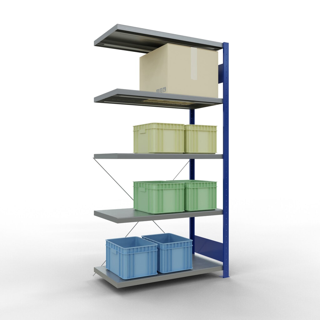 Productafbeelding nr. 3: Legbordrek SCHULTE steekmontage, AE, VL 330 kg, gentiaanblauw / verzinkt, hxbxd 2.000 x 1.000 x 500 mm