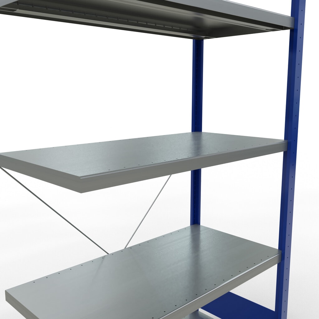 Legbordrek SCHULTE steekmontage, AE, VL 330 kg, gentiaanblauw / verzinkt, hxbxd 2.000 x 1.000 x 500 mm Productafbeelding nr. 5: Legbordrek SCHULTE steekmontage, AE, VL 330 kg, gentiaanblauw / verzinkt, hxbxd 2.000 x 1.000 x 500 mm