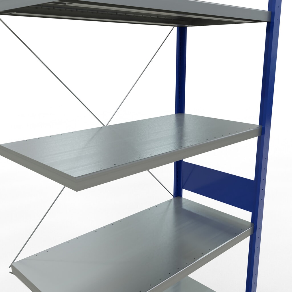 Productafbeelding nr. 5: Legbordrek SCHULTE steekmontage, AE, VL 330 kg, gentiaanblauw / verzinkt, hxbxd 3.000 x 1.000 x 500 mm