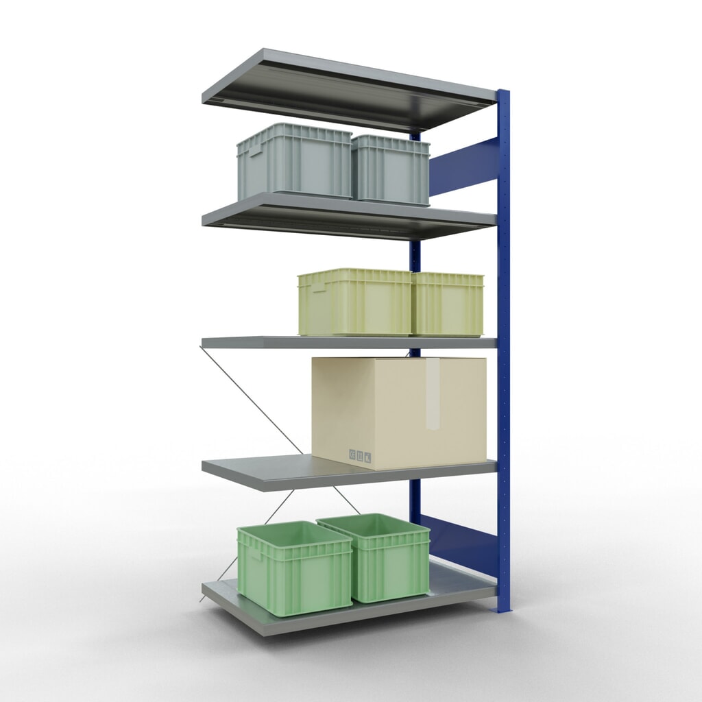 Productafbeelding nr. 3: Legbordrek SCHULTE steekmontage, AE, VL 330 kg, gentiaanblauw / verzinkt, hxbxd 2.000 x 1.000 x 600 mm
