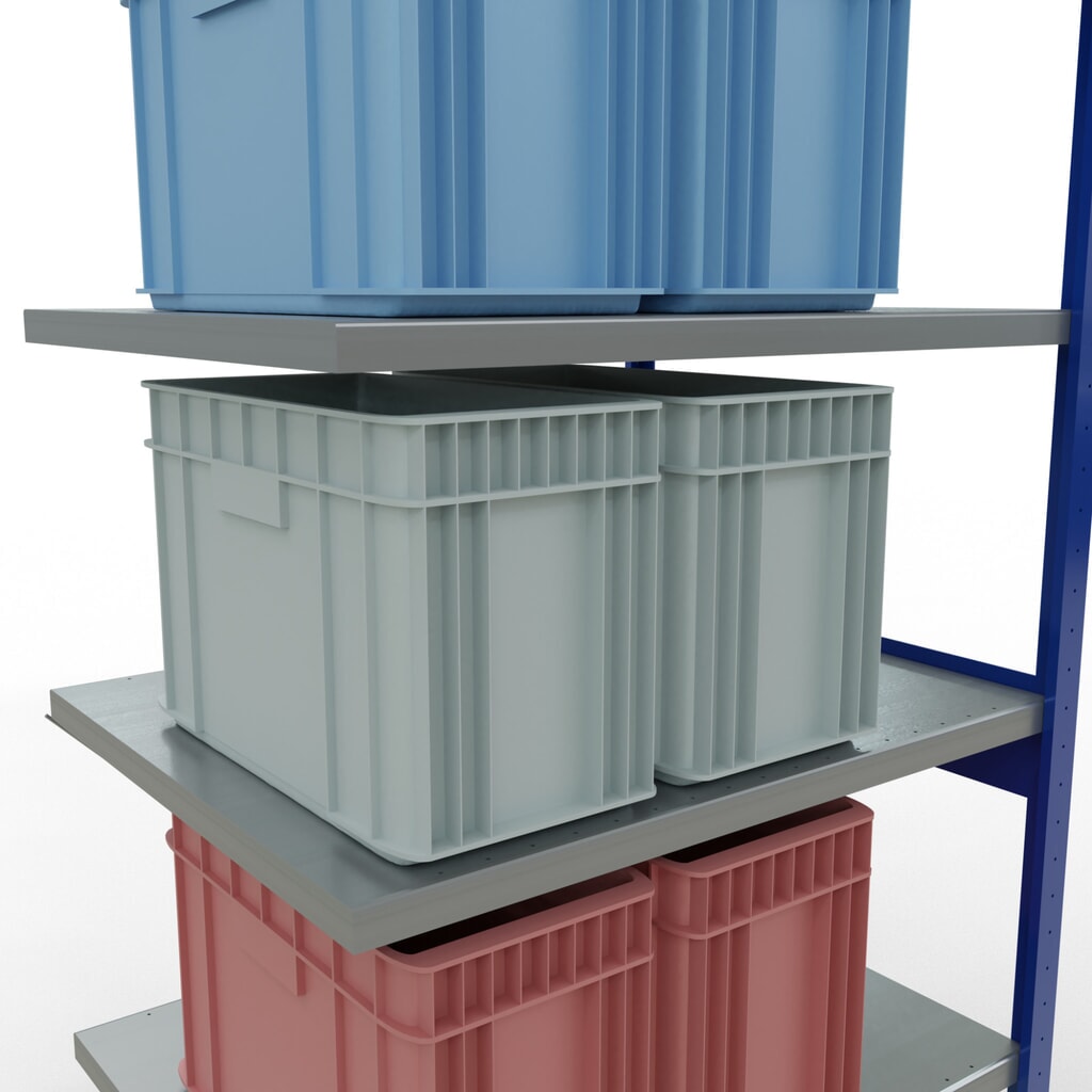 Legbordrek SCHULTE inhaakmontage, aanbouwelement, schapbelasting 330 kg, gentiaanblauw/verzinkt, h x b x d 2.500 x 1.000 x 800 mm Productafbeelding nr. 4: Legbordrek SCHULTE inhaakmontage, aanbouwelement, schapbelasting 330 kg, gentiaanblauw/verzinkt, h x b x d 2.500 x 1.000 x 800 mm