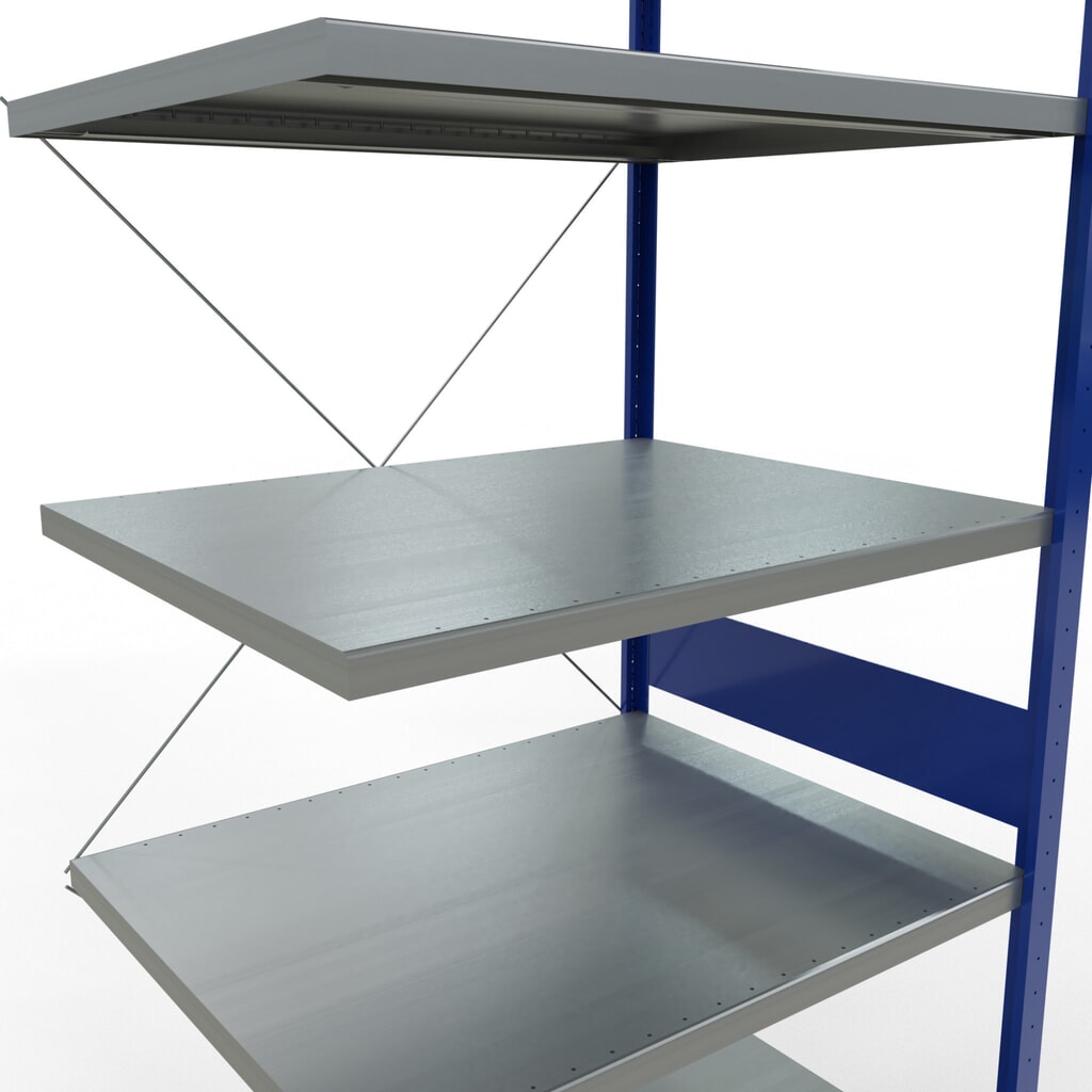 Legbordrek SCHULTE steekmontage, AE, VL 330 kg, gentiaanblauw / verzinkt, hxbxd 3.000 x 1.000 x 800 mm Productafbeelding nr. 5: Legbordrek SCHULTE steekmontage, AE, VL 330 kg, gentiaanblauw / verzinkt, hxbxd 3.000 x 1.000 x 800 mm
