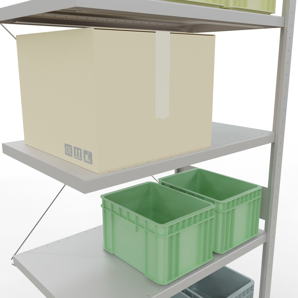 Productafbeelding nr. 4: Legbordrek SCHULTE steekmontage, AE, VL 330 kg, lichtgrijs, hxbxd 3.000 x 1.000 x 600 mm