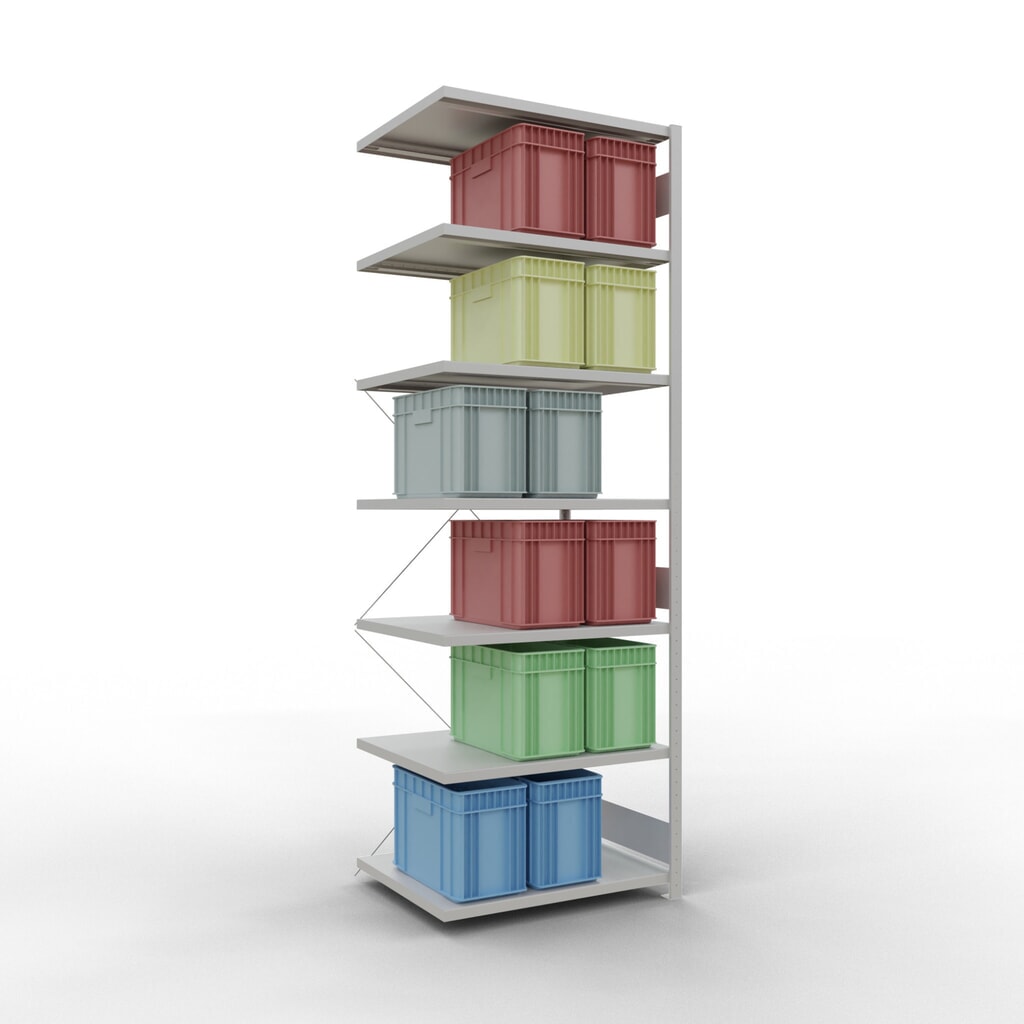 Productafbeelding nr. 3: Legbordrek SCHULTE inhaakmontage, aanbouwelement, schapbelasting 330 kg, lichtgrijs, h x b x d 3.000 x 1.000 x 800 mm