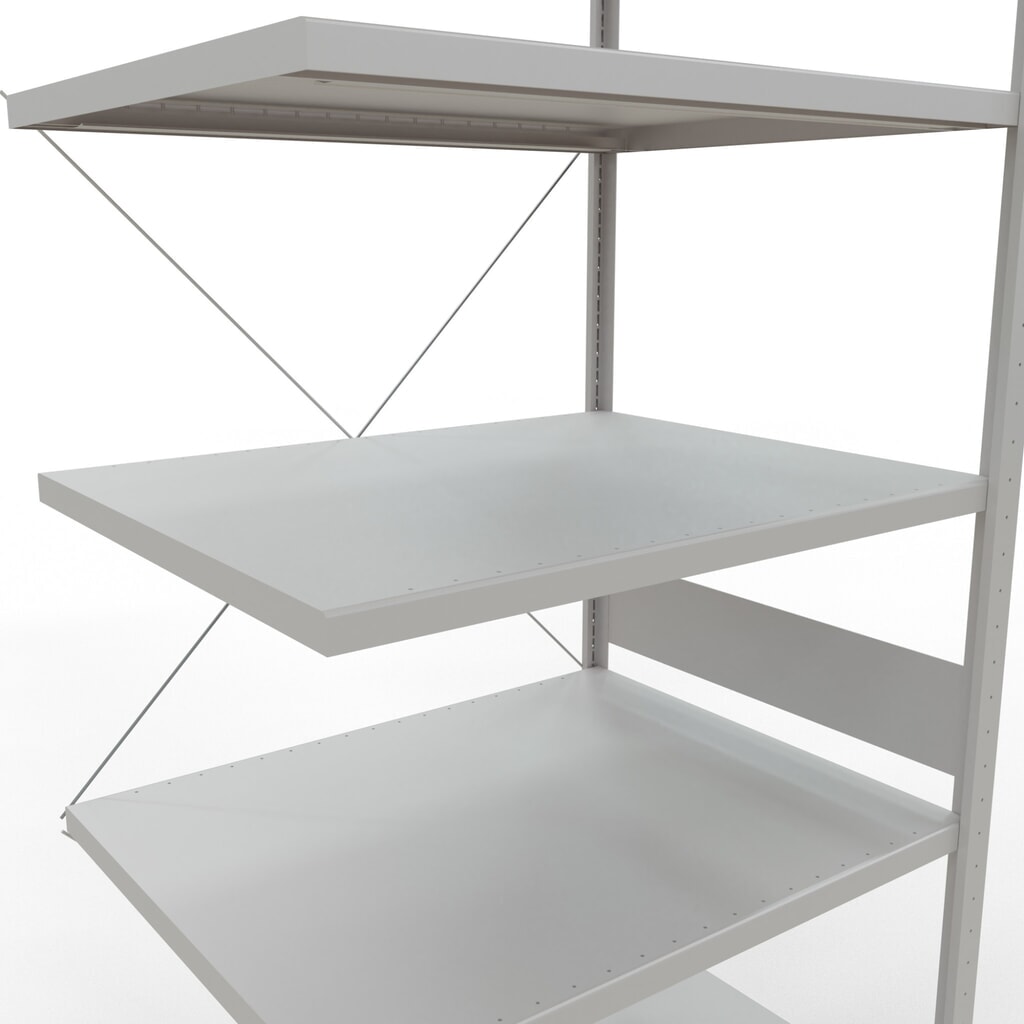 Productafbeelding nr. 5: Legbordrek SCHULTE inhaakmontage, aanbouwelement, schapbelasting 330 kg, lichtgrijs, h x b x d 3.000 x 1.000 x 800 mm