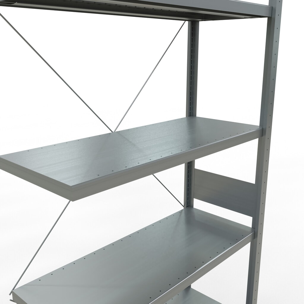 Legbordrek SCHULTE steekmontage, AE, VL 330 kg, verzinkt, hxbxd 3.000 x 1.000 x 400 mm Productafbeelding nr. 5: Legbordrek SCHULTE steekmontage, AE, VL 330 kg, verzinkt, hxbxd 3.000 x 1.000 x 400 mm