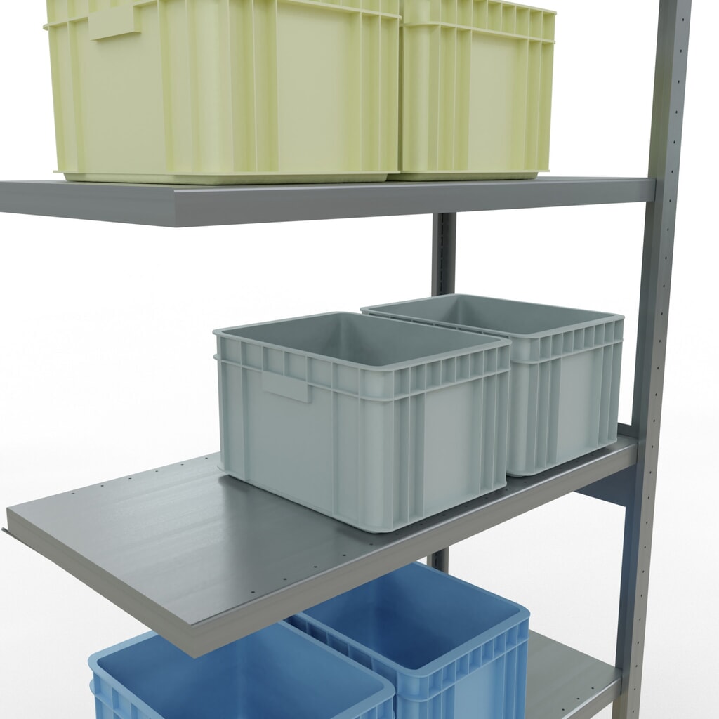 Productafbeelding nr. 4: Legbordrek SCHULTE inhaakmontage, aanbouwelement, schapbelasting 330 kg, verzinkt, h x b x d 2.500 x 1.000 x 500 mm