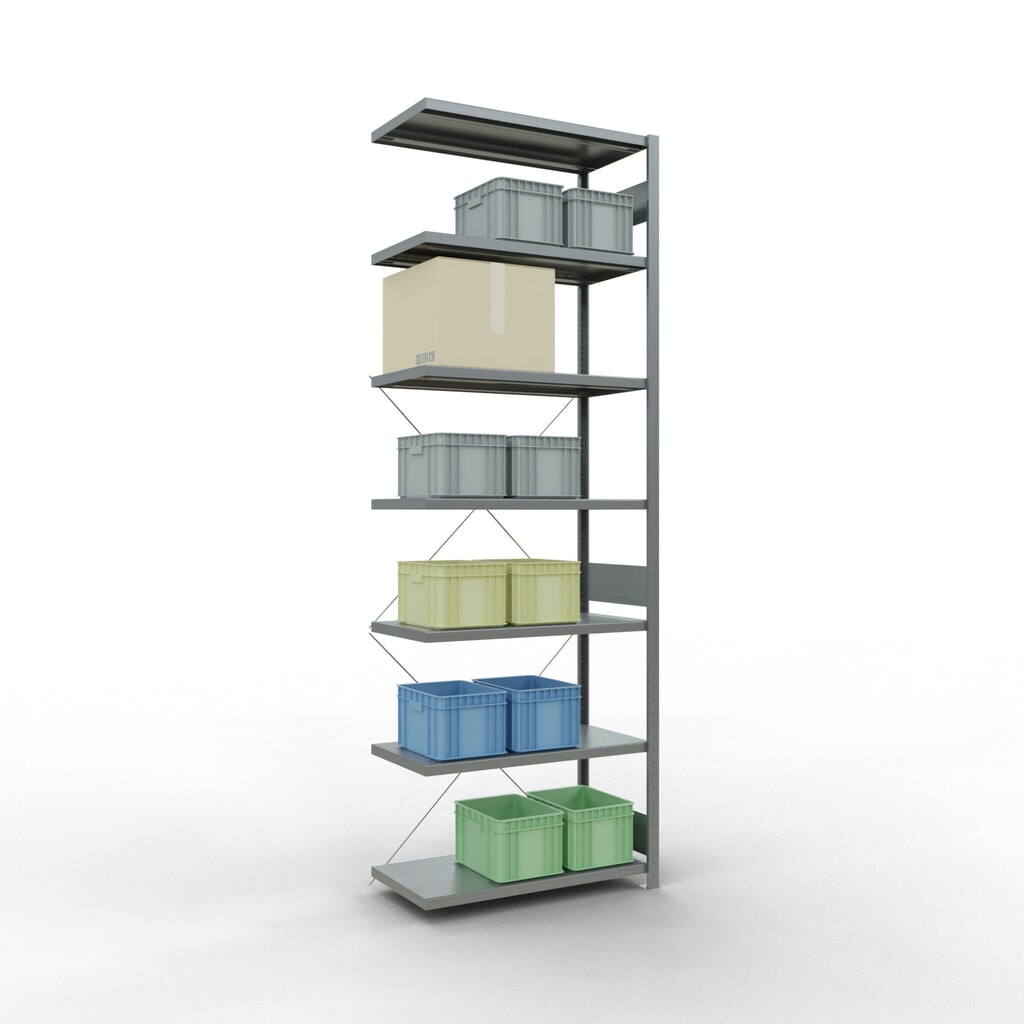 Productafbeelding nr. 3: Legbordrek SCHULTE inhaakmontage, aanbouwelement, schapbelasting 330 kg, verzinkt, h x b x d 3.000 x 1.000 x 500 mm