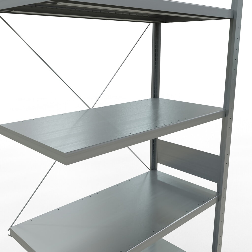Legbordrek SCHULTE inhaakmontage, aanbouwelement, schapbelasting 330 kg, verzinkt, h x b x d 3.000 x 1.000 x 500 mm Productafbeelding nr. 5: Legbordrek SCHULTE inhaakmontage, aanbouwelement, schapbelasting 330 kg, verzinkt, h x b x d 3.000 x 1.000 x 500 mm