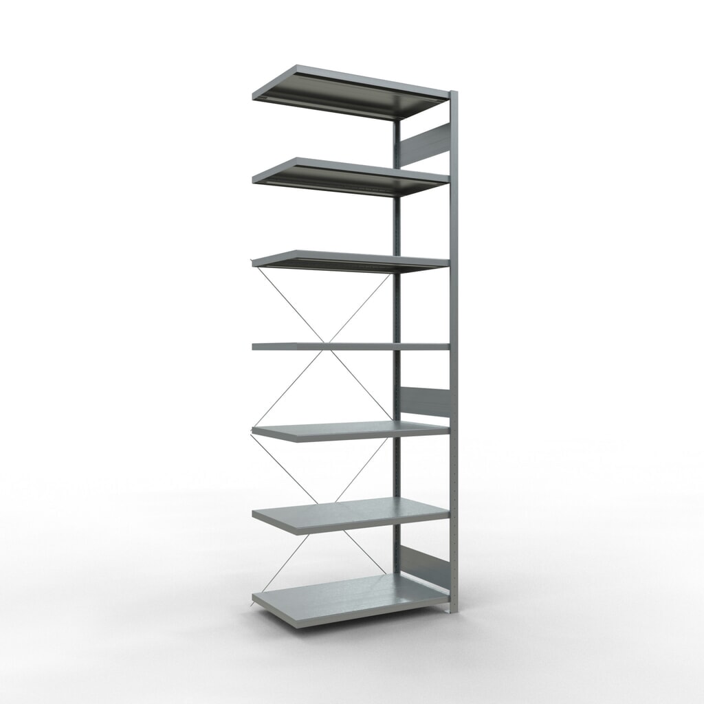 Product afbeelding: Legbordrek SCHULTE inhaakmontage, aanbouwelement, schapbelasting 330 kg, verzinkt, h x b x d 3.000 x 1.000 x 600 mm