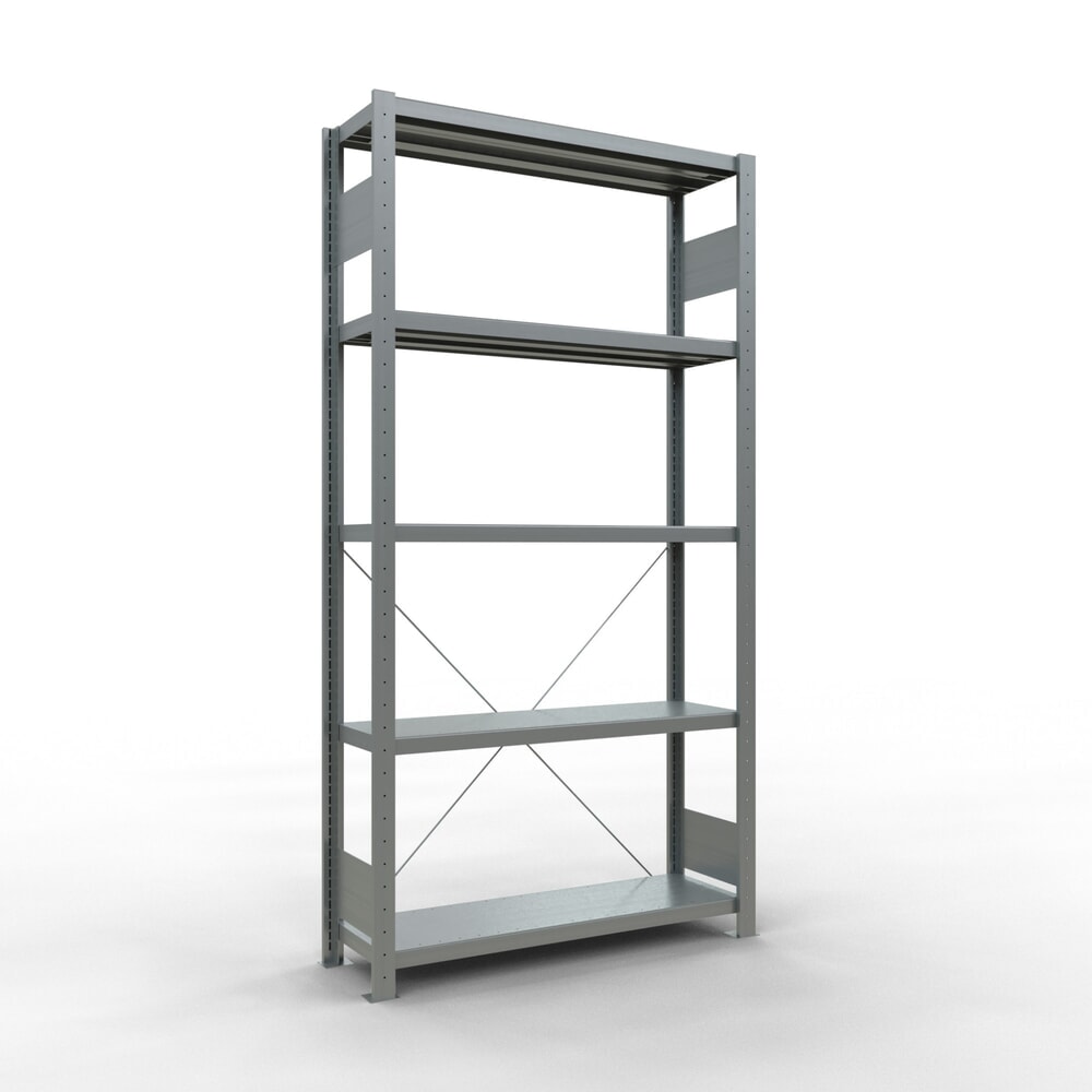 Product afbeelding: Legbordrek SCHULTE, verzinkt, met 5 legborden van plaatstaal, vaklast 330 kg, hxbxd 2.000 x 1.060 x 336 mm