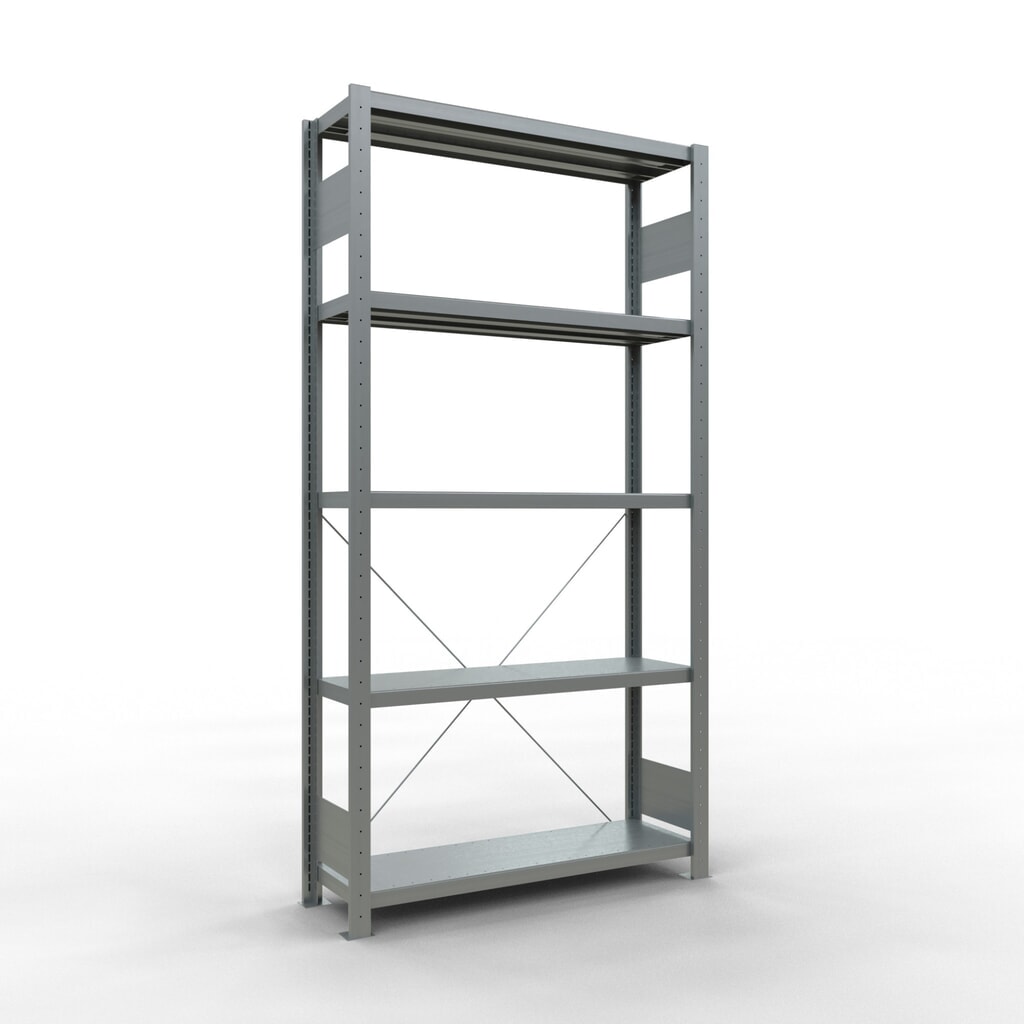 Product afbeelding: Legbordrek SCHULTE, verzinkt, met 5 legborden van plaatstaal, vaklast 330 kg, hxbxd 2.000 x 1.060 x 336 mm