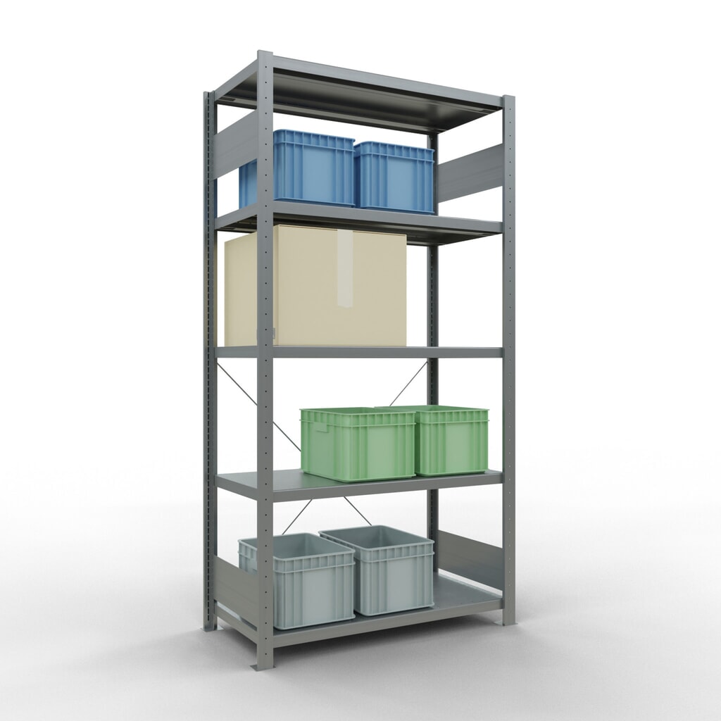 Productafbeelding nr. 3: Legbordrek SCHULTE, verzinkt, met 5 legborden van plaatstaal, vaklast 330 kg, hxbxd 2.000 x 1.060 x 536 mm