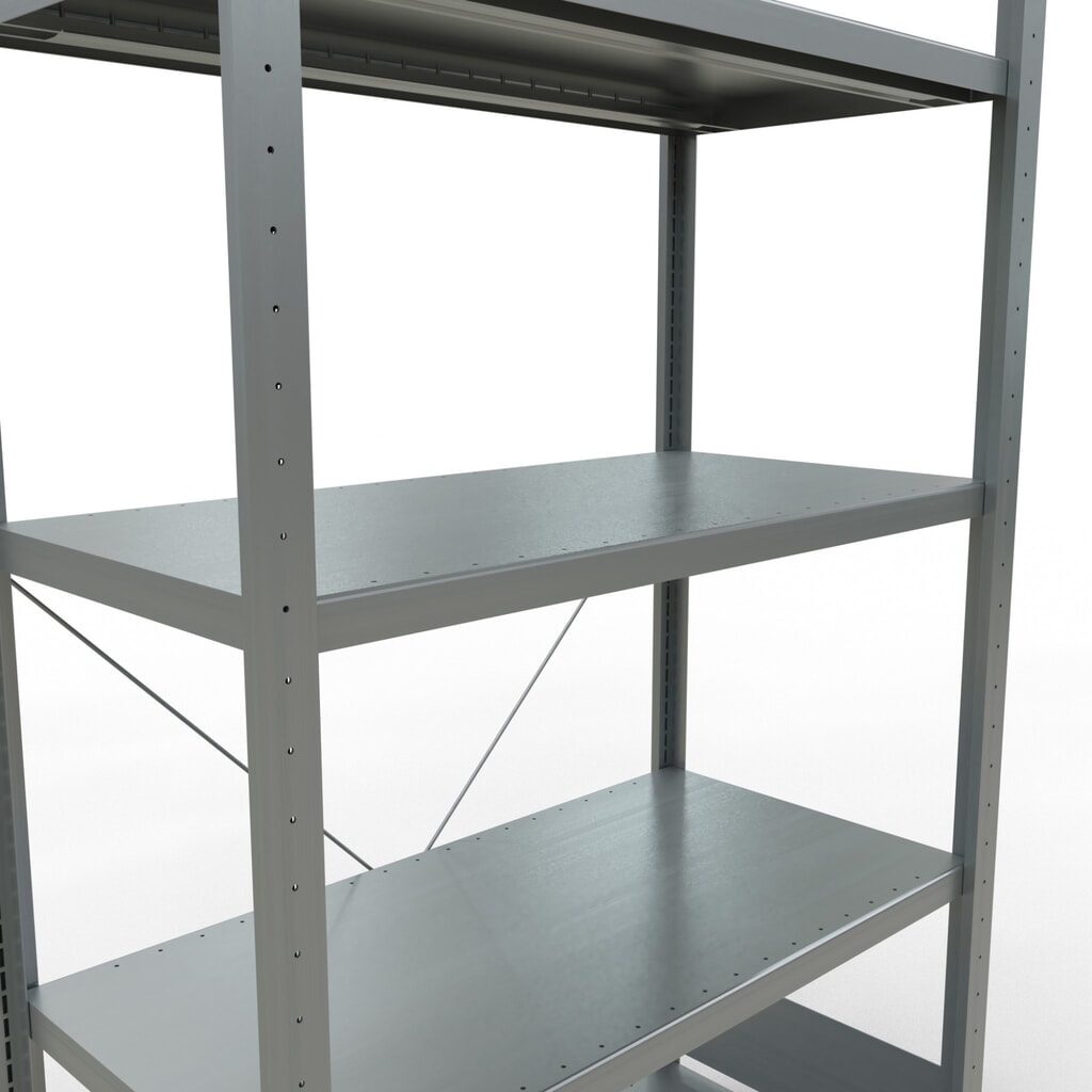 Productafbeelding nr. 5: Legbordrek SCHULTE, verzinkt, met 5 legborden van plaatstaal, vaklast 330 kg, hxbxd 2.000 x 1.060 x 536 mm