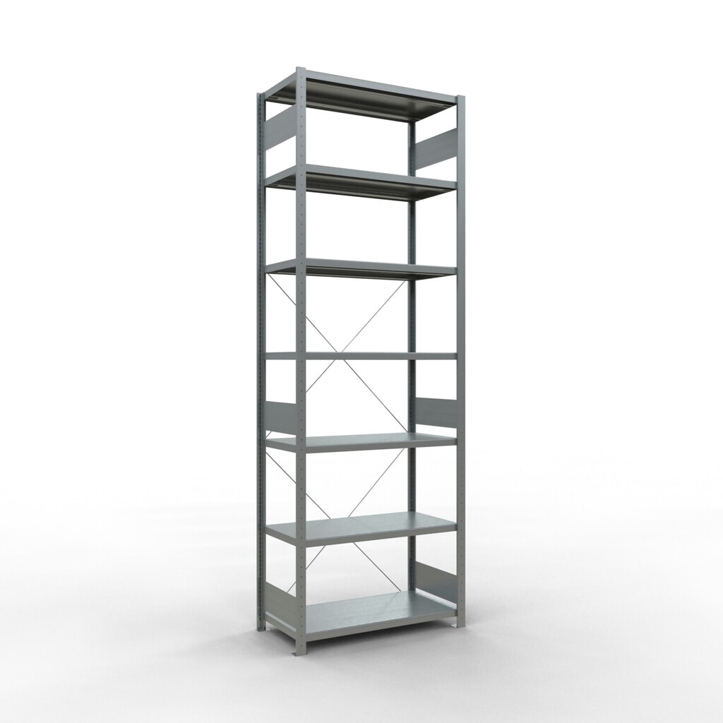 Legbordrek SCHULTE, verzinkt, vaklast 330 kg, hxbxd 3.000 x 1.060 x 536 mm Product afbeelding: Legbordrek SCHULTE, verzinkt, vaklast 330 kg, hxbxd 3.000 x 1.060 x 536 mm