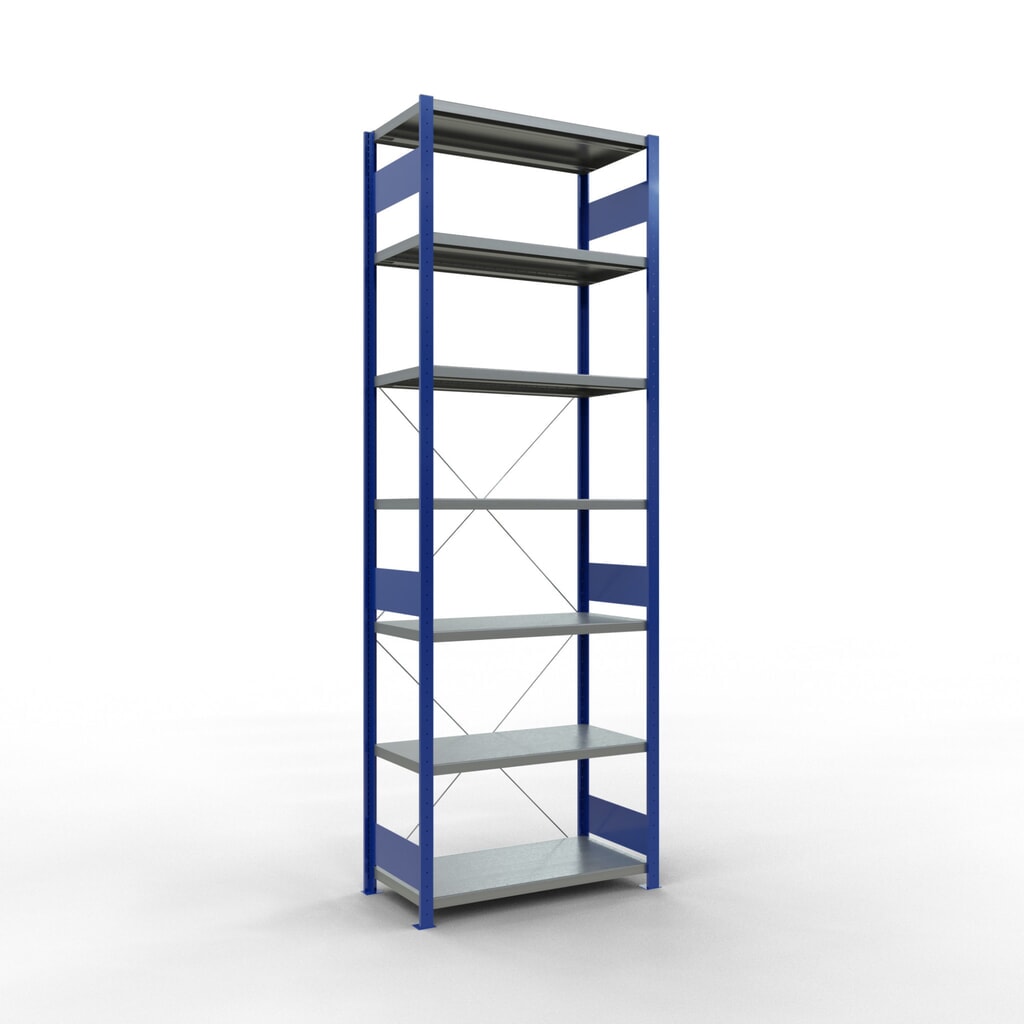 Product afbeelding: Legbordrek SCHULTE, gentiaanblauw / verzinkt, vaklast 330 kg, hxbxd 3.000 x 1.060 x 536 mm