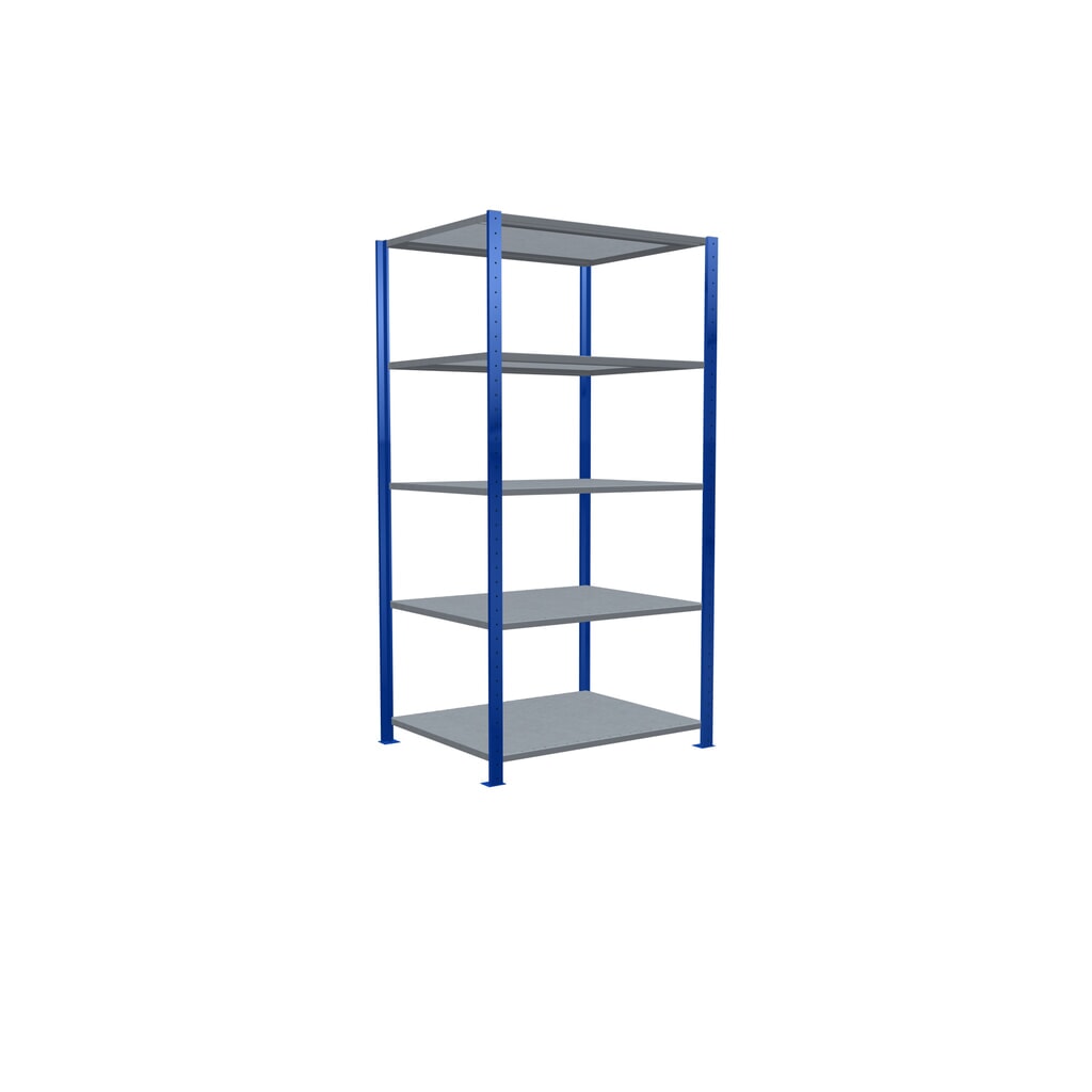 Legbordrek SCHULTE, gentiaanblauw / verzinkt, met 5 legborden van plaatstaal, vaklast 330 kg, hxbxd 2.000 x 1.060 x 836 mm Productafbeelding nr. 2: Legbordrek SCHULTE, gentiaanblauw / verzinkt, met 5 legborden van plaatstaal, vaklast 330 kg, hxbxd 2.000 x 1.060 x 836 mm