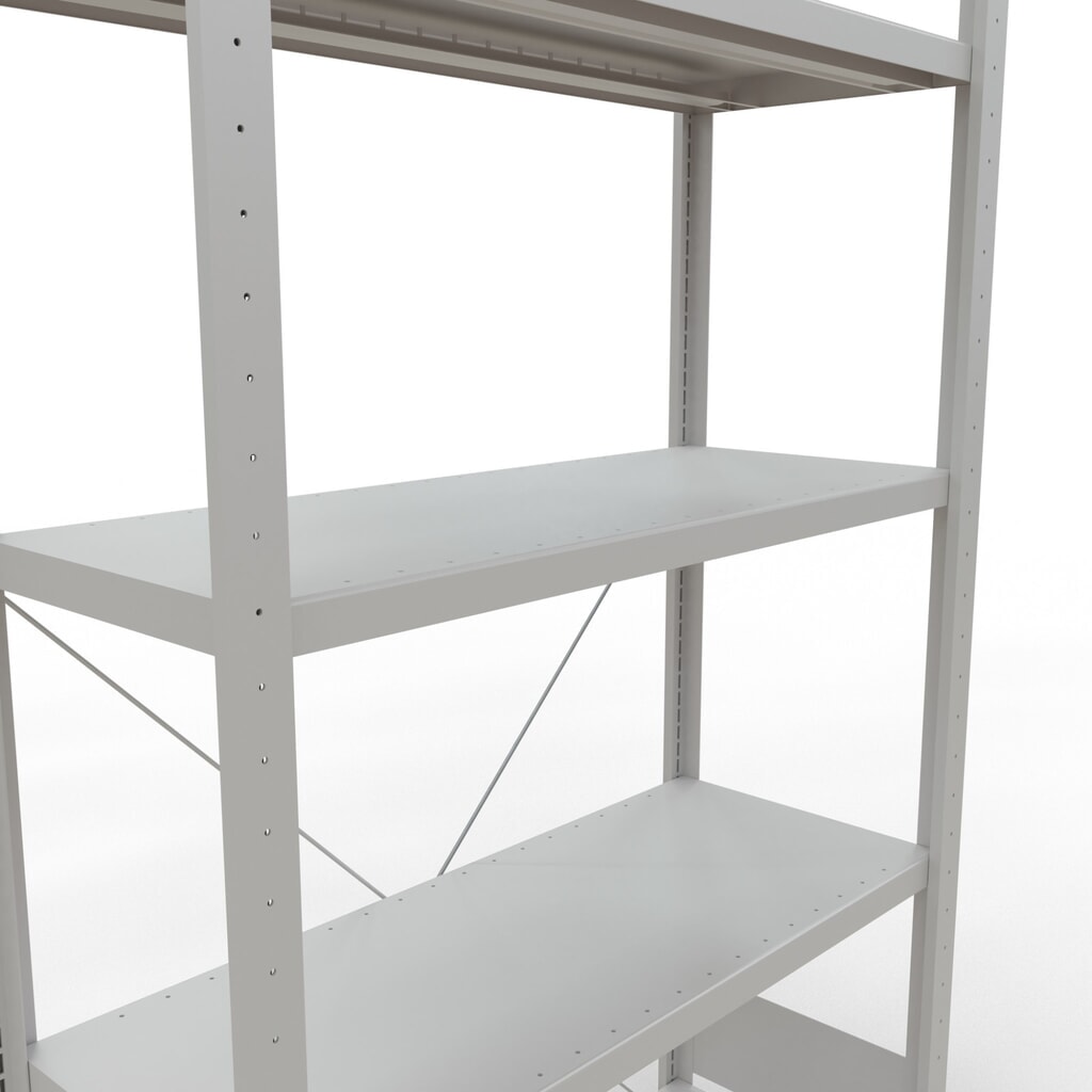 Productafbeelding nr. 5: Legbordrek SCHULTE, lichtgrijs, met 5 legborden van plaatstaal, vaklast 330 kg, hxbxd 2.000 x 1.060 x 436 mm