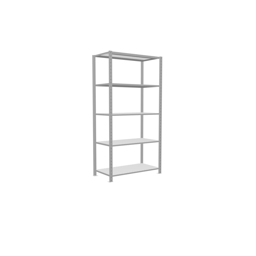 Productafbeelding nr. 2: Legbordrek SCHULTE, lichtgrijs, met 5 legborden van plaatstaal, vaklast 330 kg, hxbxd 2.000 x 1.060 x 536 mm