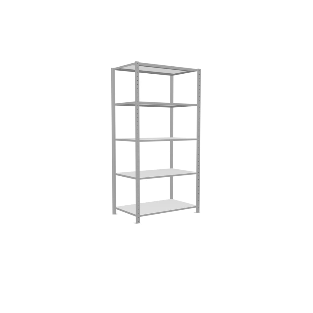 Productafbeelding nr. 2: Legbordrek SCHULTE, lichtgrijs, met 5 legborden van plaatstaal, vaklast 330 kg, hxbxd 2.000 x 1.060 x 636 mm