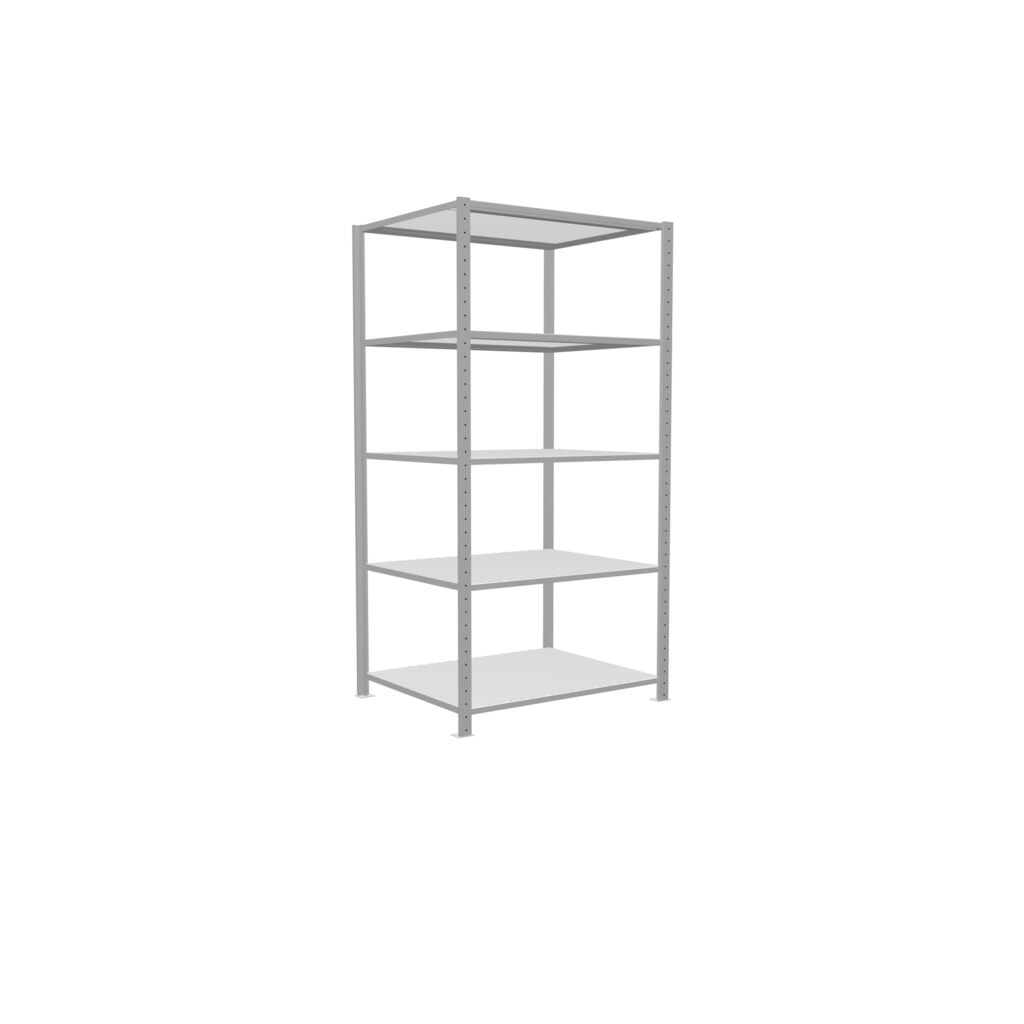 Productafbeelding nr. 2: Legbordrek SCHULTE, lichtgrijs, met 5 legborden van plaatstaal, vaklast 330 kg, hxbxd 2.000 x 1.060 x 836 mm