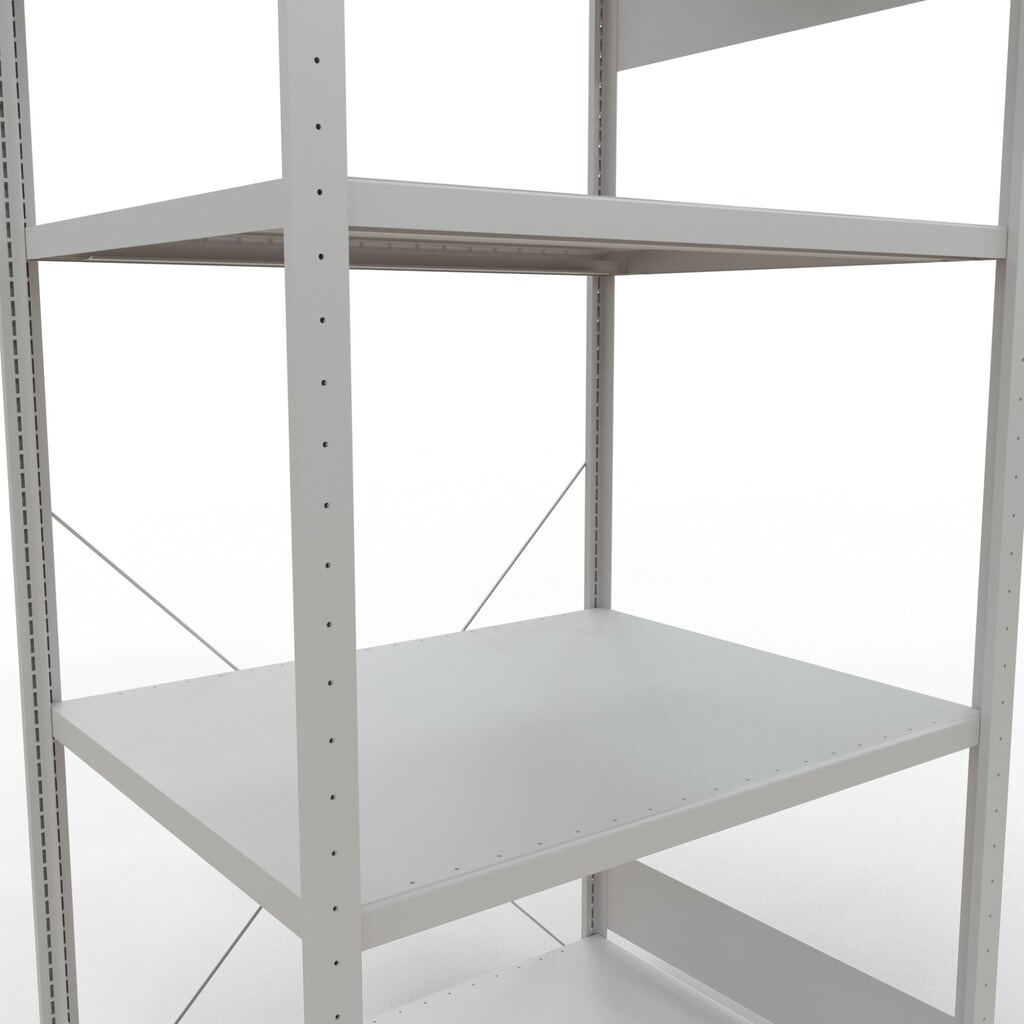 Legbordrek SCHULTE, lichtgrijs, met 5 legborden van plaatstaal, vaklast 330 kg, hxbxd 2.000 x 1.060 x 836 mm Productafbeelding nr. 5: Legbordrek SCHULTE, lichtgrijs, met 5 legborden van plaatstaal, vaklast 330 kg, hxbxd 2.000 x 1.060 x 836 mm
