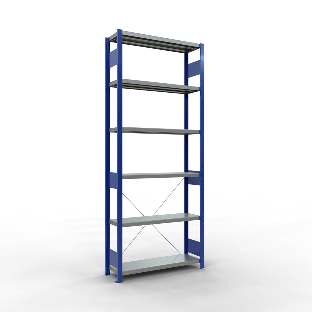 Product afbeelding: Legbordrek SCHULTE, gentiaanblauw / verzinkt, vaklast 330 kg, hxbxd 2.500 x 1.060 x 336 mm