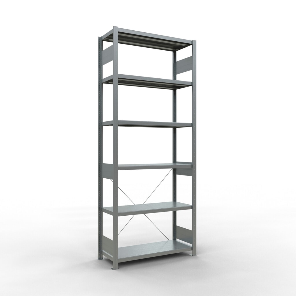 Legbordrek SCHULTE, verzinkt, vaklast 330 kg, hxbxd 2.500 x 1.060 x 436 mm Product afbeelding: Legbordrek SCHULTE, verzinkt, vaklast 330 kg, hxbxd 2.500 x 1.060 x 436 mm