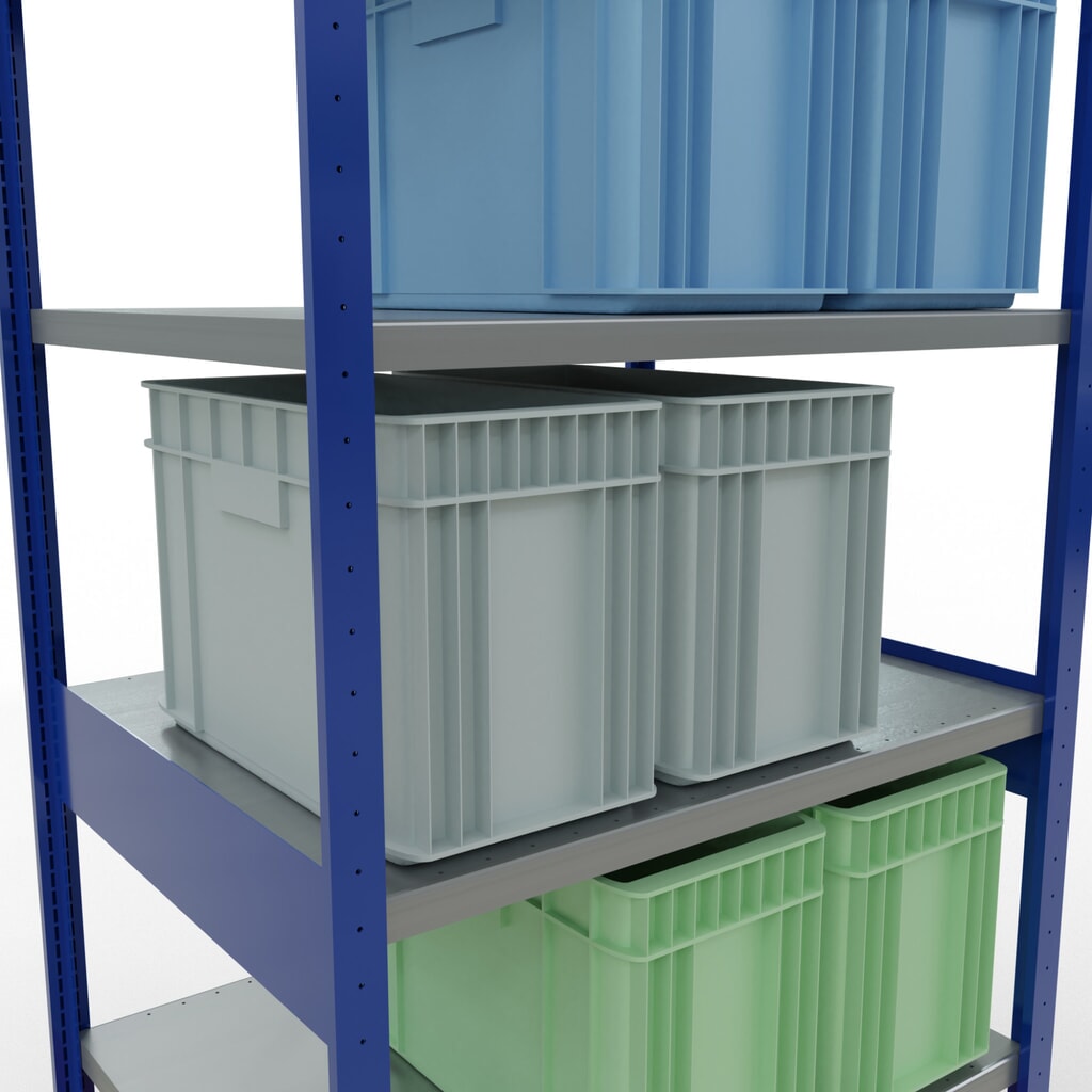 Legbordrek SCHULTE, gentiaanblauw / verzinkt, vaklast 330 kg, hxbxd 2.500 x 1.060 x 836 mm Productafbeelding nr. 4: Legbordrek SCHULTE, gentiaanblauw / verzinkt, vaklast 330 kg, hxbxd 2.500 x 1.060 x 836 mm