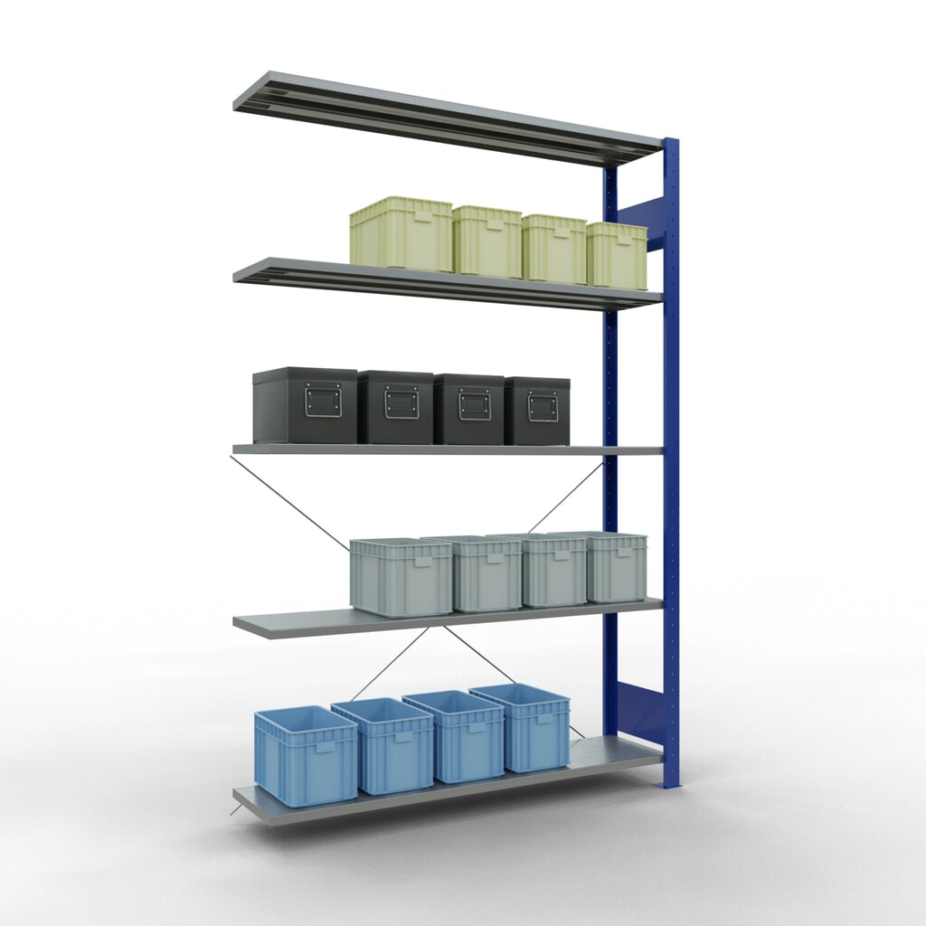 Legbordrek SCHULTE inhaaksysteem, aanbouwelement, schapbelasting 150 kg, gentiaanblauw/verzinkt, h x b x d 2.000 x 1.300 x 300 mm Productafbeelding nr. 3: Legbordrek SCHULTE inhaaksysteem, aanbouwelement, schapbelasting 150 kg, gentiaanblauw/verzinkt, h x b x d 2.000 x 1.300 x 300 mm