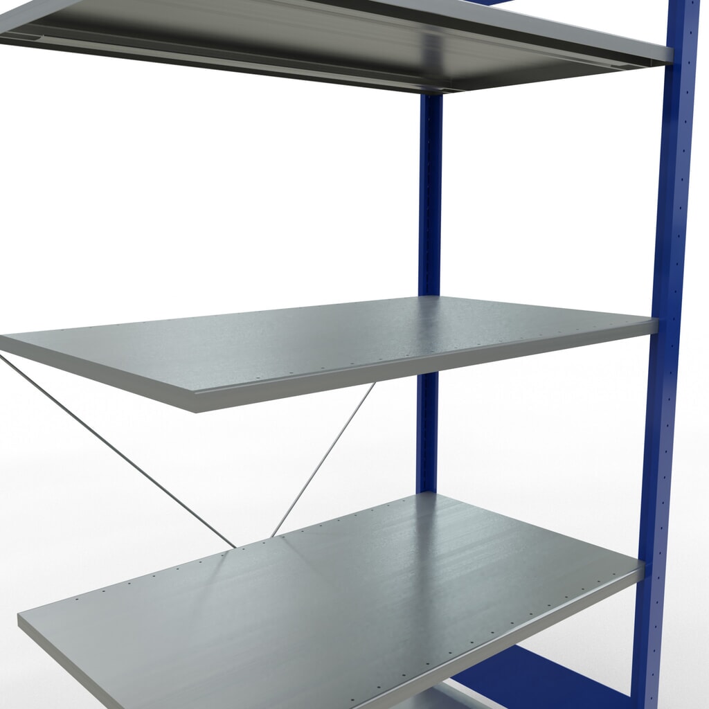 Legbordrek SCHULTE steeksysteem, AE, VL 150 kg, gentiaanblauw / verzinkt, hxbxd 2.000 x 1.000 x 600 mm Productafbeelding nr. 2: Legbordrek SCHULTE steeksysteem, AE, VL 150 kg, gentiaanblauw / verzinkt, hxbxd 2.000 x 1.000 x 600 mm