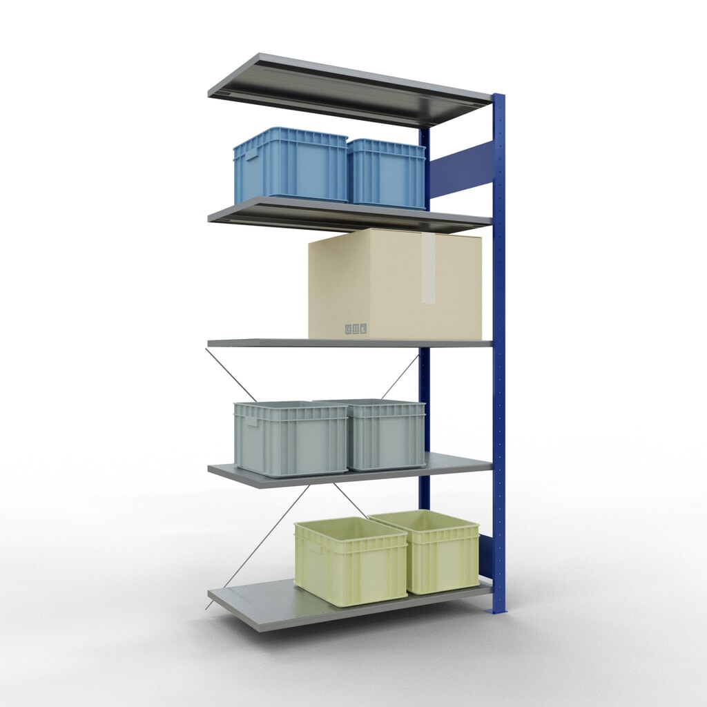 Productafbeelding nr. 4: Legbordrek SCHULTE steeksysteem, AE, VL 150 kg, gentiaanblauw / verzinkt, hxbxd 2.000 x 1.000 x 500 mm