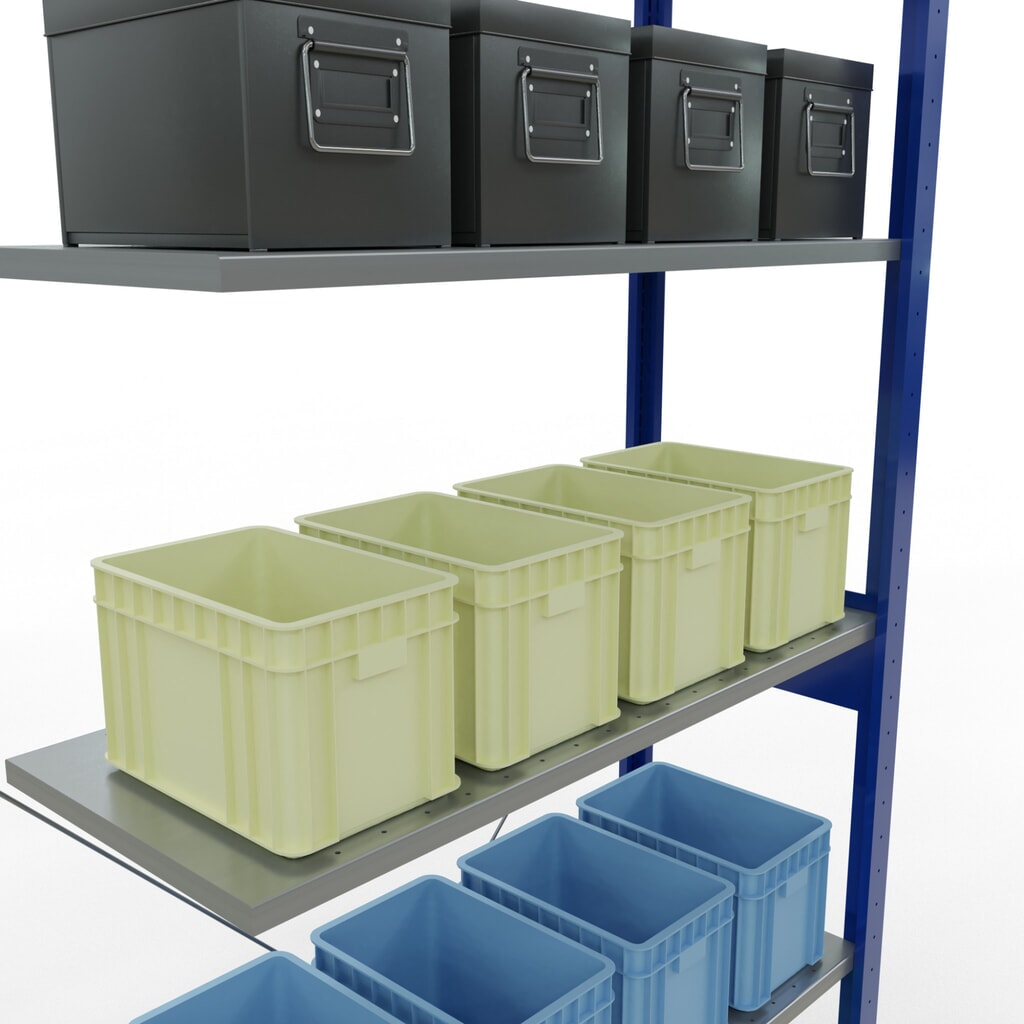 Productafbeelding nr. 3: Legbordrek SCHULTE steeksysteem, AE, VL 150 kg, gentiaanblauw / verzinkt, hxbxd 2.500 x 1.000 x 400 mm